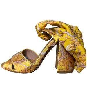 Tabitha Simmons x Johanna Ortiz Connie Jacquard Ankle Tie Sandals sz 37 EU